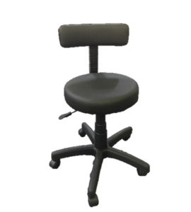 Cadeira Mocho Com Encosto Com Ajuste De Altura A Gás Estofado Preto MO01PR- Best Pro